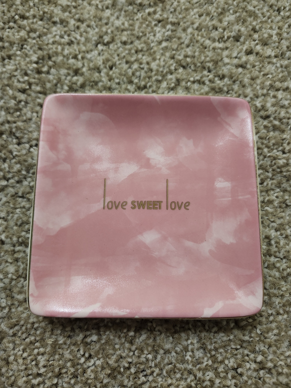 Pink 'Love Sweet Love' Decorative Trinket Dish